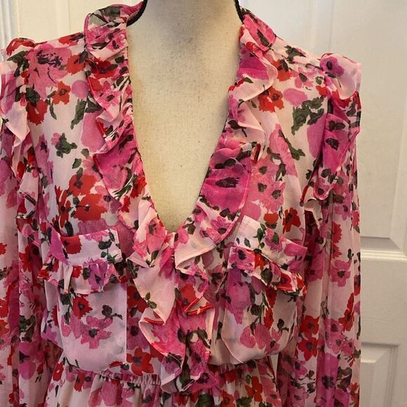 Misa Los Angeles Pink Floral Midi Dress - Picture 7 of 16